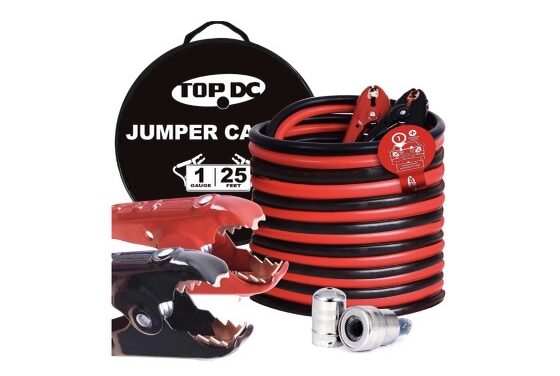 TOPDC 1 Gauge 25 Feet Jumper Cables