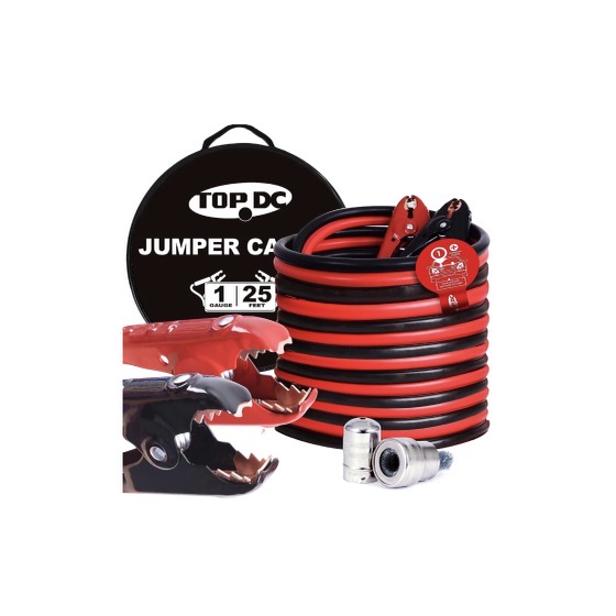 TOPDC 1 Gauge 25 Feet Jumper Cables