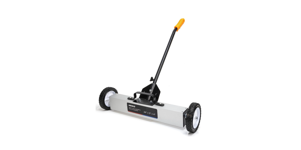 NEIKO 24” Rolling Magnetic Sweeper with Wheels